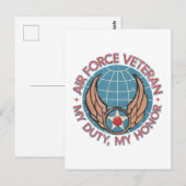 Air Force Veteran Postkarte (Vorne/Hinten)