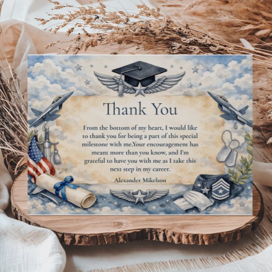 Air-Force-Wings-Abschlussfeier Dankeskarte