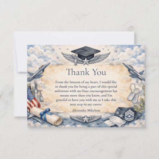 Air Force Wings Graduation Dankeskarte (Vorderseite)