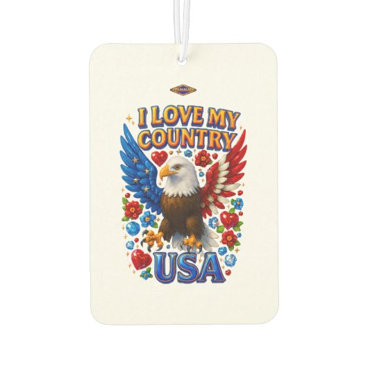 Air Freshener Design: I Love My Country - USA Autolufterfrischer (Rückseite)