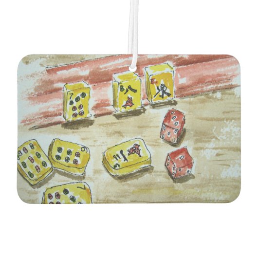 Air Freshener für den Mah Jongg (Mahjong) Lover Autolufterfrischer (Rückseite)