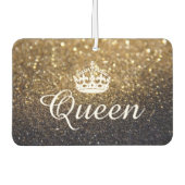 Air Freshener - Queen Crown Glitzer Gold Autolufterfrischer (Vorderseite)