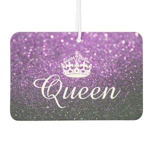 Air Freshener - Queen Crown Glitzer Lila Autolufterfrischer (Vorderseite)
