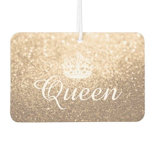 Air Freshener Queen Crown Glitzer Peach Gold Autolufterfrischer Zazzle De