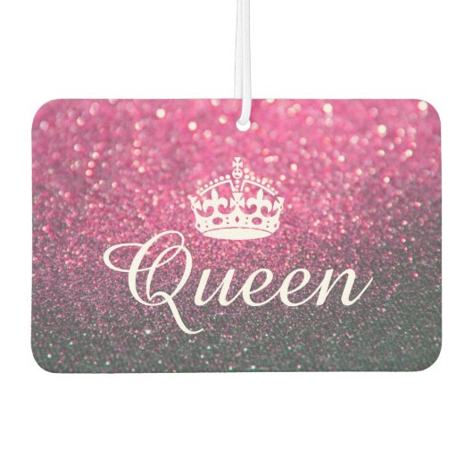 Air Freshener - Queen Crown Glitzer Pink Autolufterfrischer (Vorderseite)