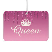 Air Freshener - Queen Crown Tropfen Glitzer Magent Autolufterfrischer (Rückseite)