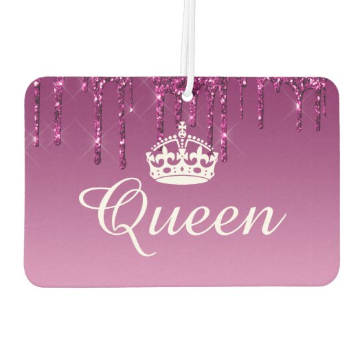 Air Freshener - Queen Crown Tropfen Glitzer Magent Autolufterfrischer (Rückseite)