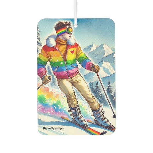 Air Freshener - Skifahren mit Stolz Autolufterfrischer (Vorderseite)