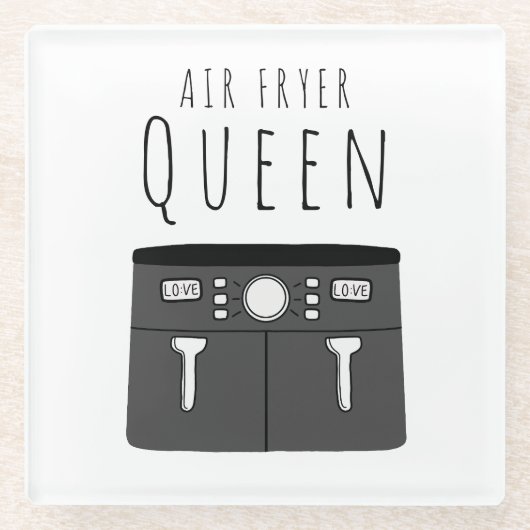 Air Fryer Queen Beverage Glasuntersetzer (Vorderseite)
