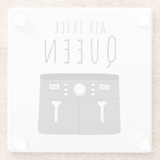 Air Fryer Queen Beverage Glasuntersetzer (Rückseite)