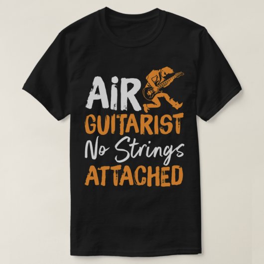 Air Gitarrist No Strings Attached Vater Guitar und T-Shirt (Design vorne)