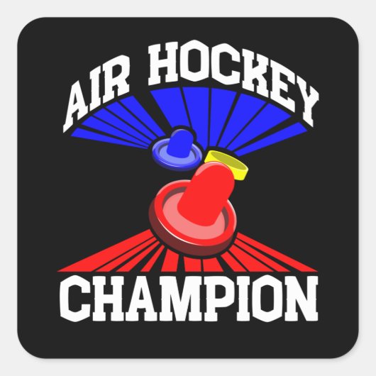 Air Hockey Champion Quadratischer Aufkleber (Vorderseite)