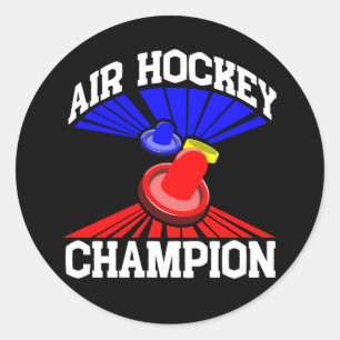 Air Hockey Champion Runder Aufkleber