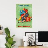 Air India - New York - Reiseplakatdrucke Poster (Heimbüro)