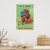 Air India - New York - Reiseplakatdrucke Poster (Küche)