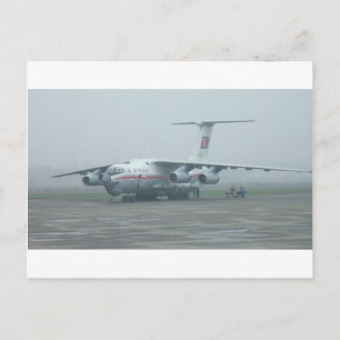Air Koryo am Flughafen Pjöngjang DPRK Il-76 TD Postkarte