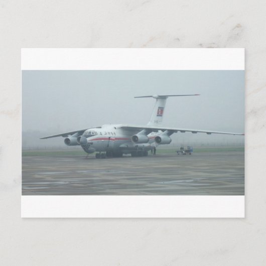 Air Koryo am Flughafen Pjöngjang DPRK Il-76 TD Postkarte (Vorderseite)