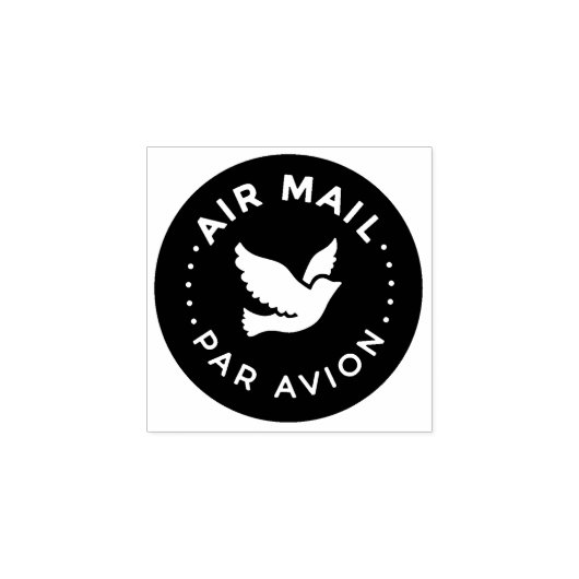 AIR MAIL PAR AVION エアメールスタンプ 鳥 bird birds ラバースタンプ Gummistempel (Prägung)