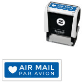 AIR MAIL PAR AVION ハート エアメールスタンプ heart cute love セ Permastempel (Beispiel)
