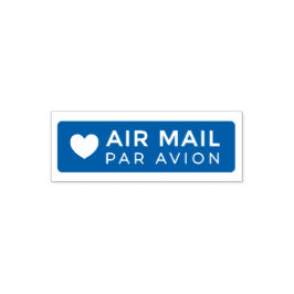 AIR MAIL PAR AVION ハート エアメールスタンプ heart cute love セ Permastempel