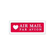 AIR MAIL PAR AVION ハート エアメールスタンプ heart cute love セ