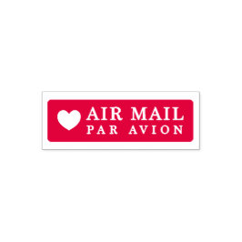AIR MAIL PAR AVION ハート エアメールスタンプ heart cute love セ Permastempel