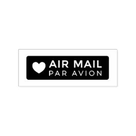 AIR MAIL PAR AVION ハート エアメールスタンプ heart cute love ラ Gummistempel
