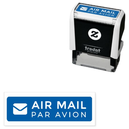 AIR MAIL PAR AVION 手紙 エアメールスタンプ mail letter セルフインキ Permastempel (Beispiel)