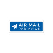 AIR MAIL PAR AVION 紙飛行機 エアメールスタンプ paper airplane o Permastempel (Design)