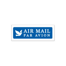 AIR MAIL PAR AVION 鳥 エアメールスタンプ bird birds セルフインキング