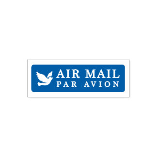 AIR MAIL PAR AVION 鳥 エアメールスタンプ bird birds セルフインキング Permastempel