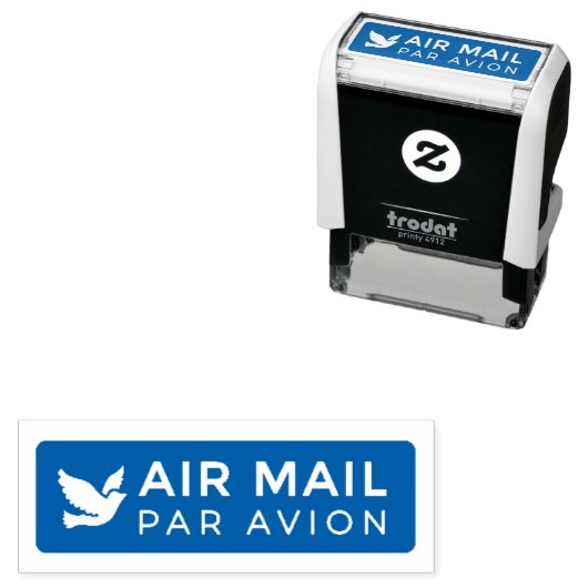 AIR MAIL PAR AVION 鳥 エアメールスタンプ bird birds セルフインキング Permastempel (Beispiel)