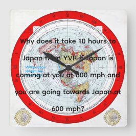 Air Map Quadratische Wanduhr