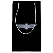 Air Pilot Chrome like Wings Compass auf schwarz Kleine Geschenktüte (Vorderseite)
