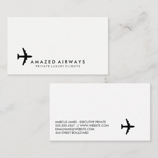 Air Plane | Flugbegleiter | Pilot Visitenkarte (Vorne/Hinten)