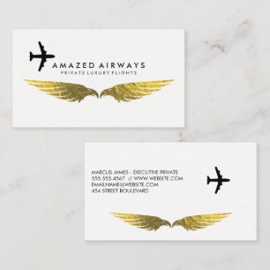 Air Plane Goldene Foil Wings Visitenkarte