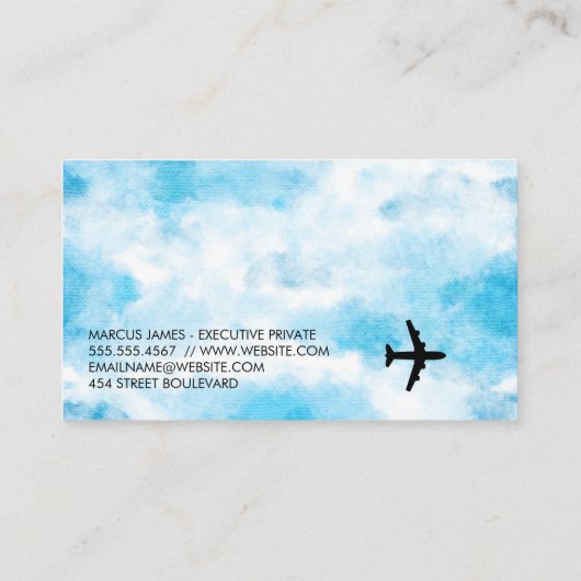 Air Plane | Sky Clouds Visitenkarte (Rückseite)