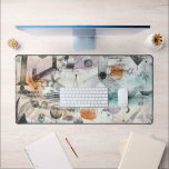 Air Realm Geometry – Klee Inspired Desk Mat Schreibtischunterlage<br><div class="desc">Turn your desk into a quiet sky of ideas. This Paul Klee–inspired geometric abstract desk mat floats with muted blues,  oranges and airy line art. A surreal Bauhaus-style landscape that sparks focus,  creativity and calm—perfect for art lovers,  designers and deep thinkers.</div>