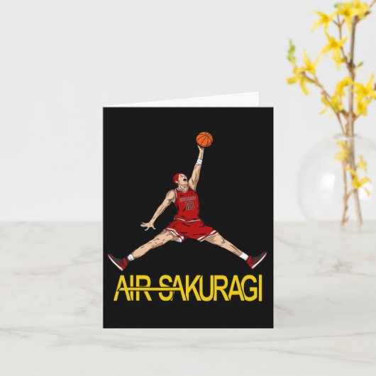 Air Sakuragi Anime Style Bysketbyll Design Karte (Gelbe Blume)