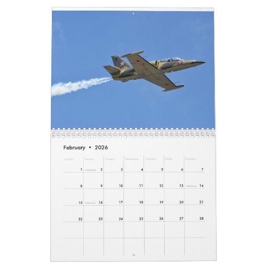 Air Show Two Page MediumCalendar, White Kalender (Feb 2026)