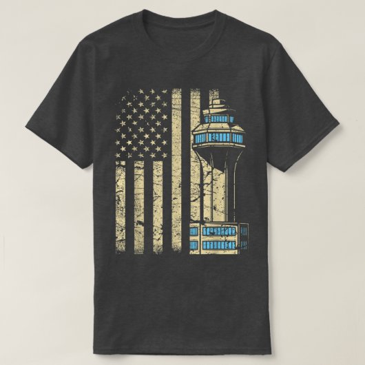 Air Traffic Controller TowerAircraft Airspace ATC T-Shirt (Design vorne)