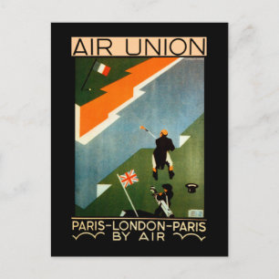Air Union ~ Paris-London-Paris mit dem Flugzeug Postkarte