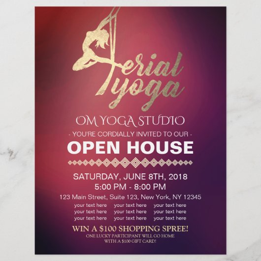 AIR YOGA Meditation Fitness Studio Open House Flyer (Vorne)