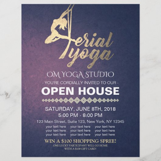 AIR YOGA Meditation Fitness Studio Open House Flyer (Vorne)