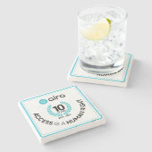 Aira 10. Geburtstag/Jubiläum Marmor-Untersetzer Steinuntersetzer (Seitenansicht)