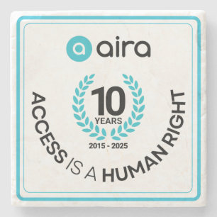 Aira 10. Geburtstags-/Jubiläums-Marmorglasunterset Steinuntersetzer