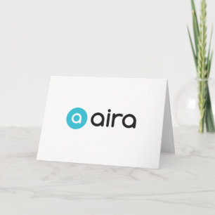 Aira Blue and Black Logo Happy Birthday Karte