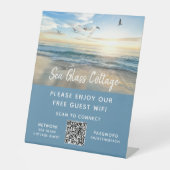 Airbnb Beach House Foto Wifi Password QR Code Sockelschild (Vorderseite)