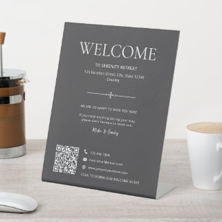 Airbnb-Ferienvermietung-Haus Willkommens-QR-Code G Sockelschild