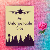 Airbnb Host Custom City Stay Flat Greeting Card Dankeskarte